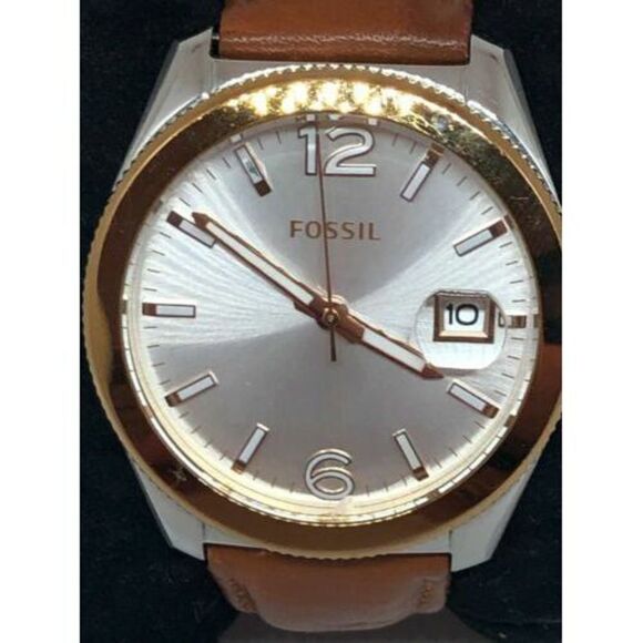 Fossil ES3827 Women's Brown Leather Analog Dial Quartz Genuine Wrist Watch Bb955 - Picture 2 of 9
